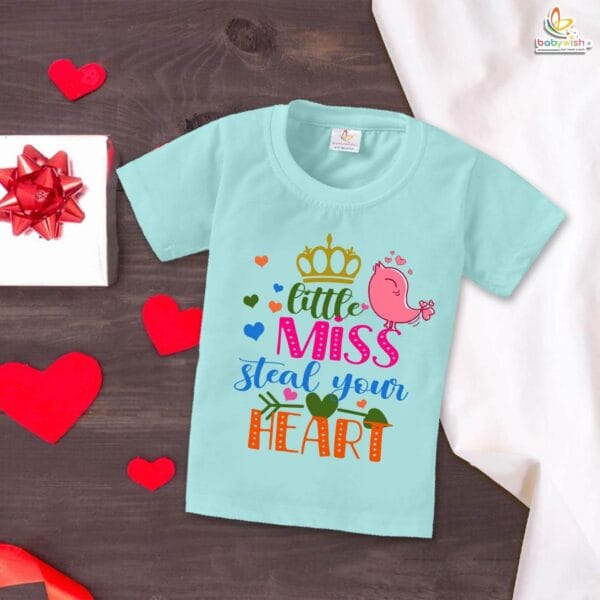 Little Miss Steal Your Heart Baby Girl T-Shirt – My First Valentine’s Day Outfit | Cute Valentine’s Day T-Shirt for Infant & Toddler Girls | Soft Baby Clothes – Babywish - Image 2