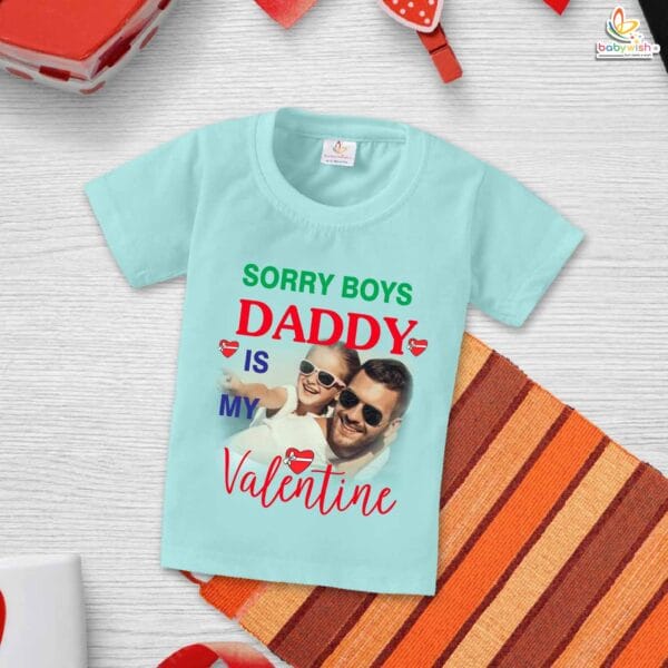 Sorry Boys, Daddy Is Mine Baby T-Shirt – My First Valentine’s Day Outfit for Baby Girls | Cute Valentine’s Day T-Shirt for Newborn & Infant | Soft Baby Clothes – Babywish - Image 2