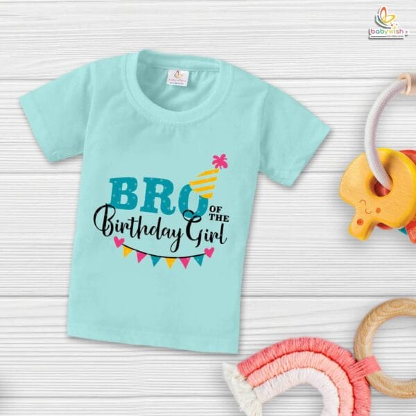Bro of the Birthday Girl T-Shirt – Matching Family Birthday Shirt for Brother | Fun Birthday Party Outfit for Kids & Teens by Babywish - Image 2