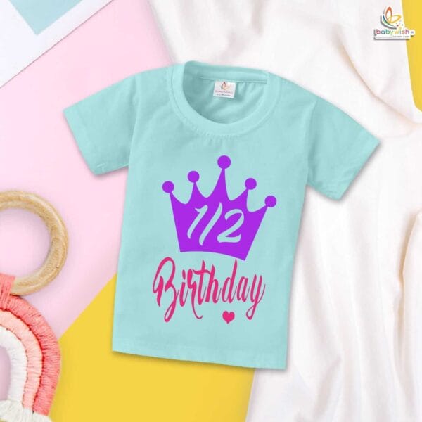 Babywish My First Half Birthday T-Shirt – 1/2 Birthday Outfit for Baby Boys & Girls – Cute Half Year Celebration Shirt - Image 2