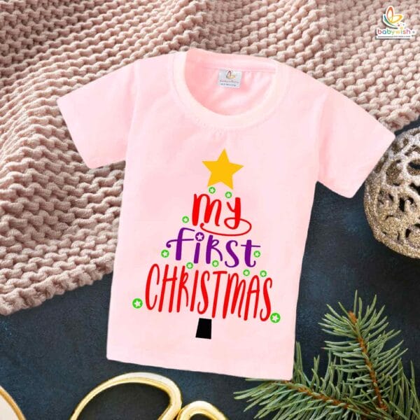 Babywish Christmas T-shirt My First Christmas T-shirt My 1st Christmas Multicolor Star print - Image 3