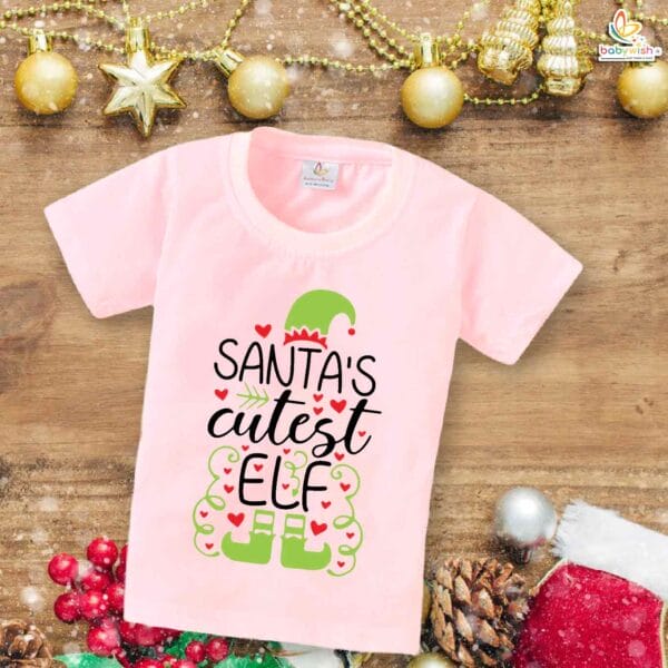 Babywish Christmas T-shirt My First Christmas T-shirt Christmas Santa Elf Print - Image 3
