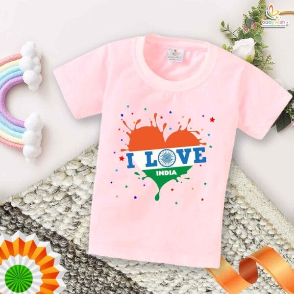 Babywish Republic Day T-shirt My First Republic Day T-shirt I LOVE INDIA - Image 3