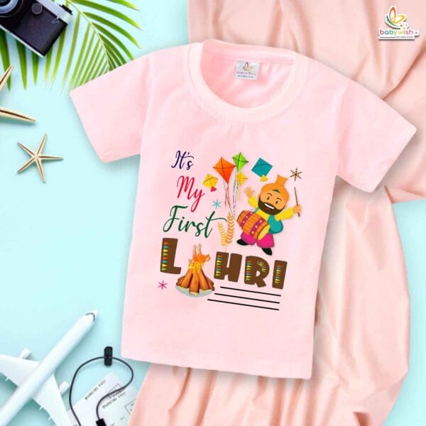 My First Lohri T-Shirt | First Lohri Celebrations Baby Tee | Punjabi Festival Outfit for Babies & Toddlers | Happy Lohri Clothes for Kids | Babywish - Image 3