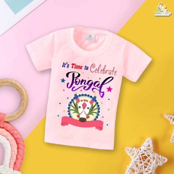 Pongal Cow Print My First Pongal T-shirt – Cute Newborn & Infant T-shirt for Pongal Celebration | Baby Pongal Outfit for Boys & Girls – Babywish - Image 3