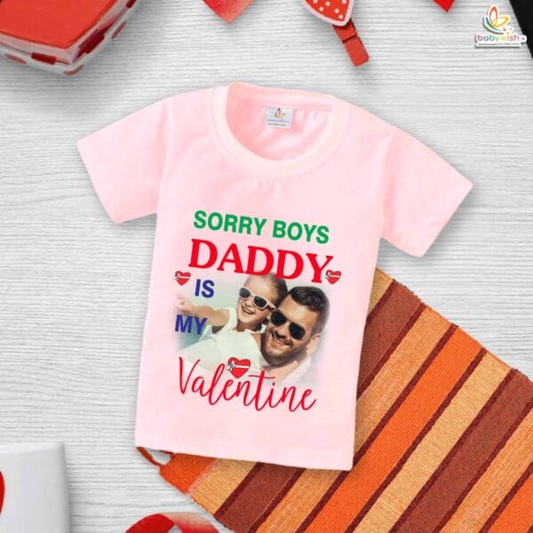 Sorry Boys, Daddy Is Mine Baby T-Shirt – My First Valentine’s Day Outfit for Baby Girls | Cute Valentine’s Day T-Shirt for Newborn & Infant | Soft Baby Clothes – Babywish - Image 3