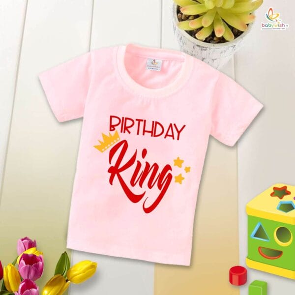 Little King Birthday Boy T-Shirt – My First Birthday Shirt for Baby Boys | Royal 1st Birthday Outfit with Crown Theme by Babywish - Image 3