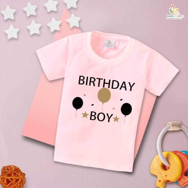 Birthday Boy T-Shirt with Balloons – My First Birthday Shirt for Baby Boys | Cute 1st Birthday Outfit & Party Tee with Air Balloon Theme by Babywish - Image 3