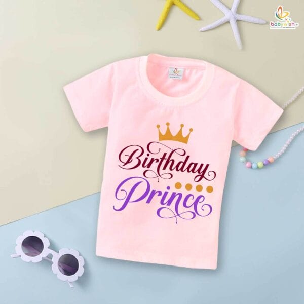 Prince Birthday Boy T-Shirt – My First Birthday Shirt for Baby Boys | Cute 1st Birthday Outfit for Little Prince by Babywish - Image 3