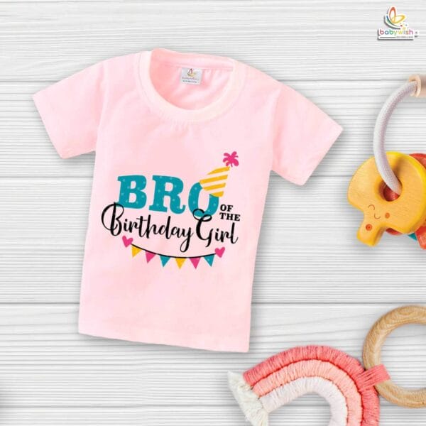 Bro of the Birthday Girl T-Shirt – Matching Family Birthday Shirt for Brother | Fun Birthday Party Outfit for Kids & Teens by Babywish - Image 3