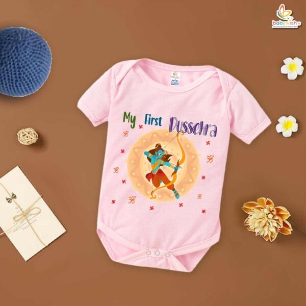 Babywish Baby Navratri Romper Bodysuit My First Dussehra My First Vijaydashmi - Image 3