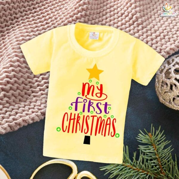Babywish Christmas T-shirt My First Christmas T-shirt My 1st Christmas Multicolor Star print - Image 4