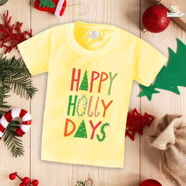 Babywish Christmas T-shirt My First Christmas T-shirt Happy Holly Days on Christmas - Image 4