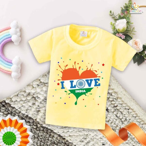 Babywish Republic Day T-shirt My First Republic Day T-shirt I LOVE INDIA - Image 4