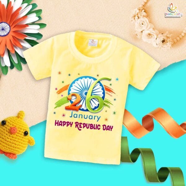 Babywish Republic Day T-shirt My First Republic Day T-shirt 26 January Happy Republic Day Ashok Chakra - Image 4