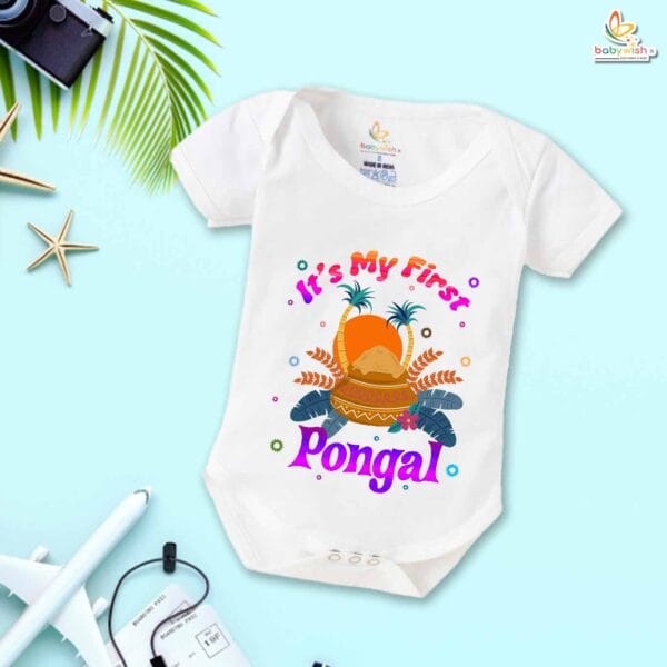 Sunrise in Pongal My First Pongal Romper – Cute Newborn & Infant Bodysuit for Pongal Celebration | Baby Pongal Outfit for Boys & Girls – Babywish - Image 5