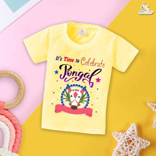 Pongal Cow Print My First Pongal T-shirt – Cute Newborn & Infant T-shirt for Pongal Celebration | Baby Pongal Outfit for Boys & Girls – Babywish - Image 4