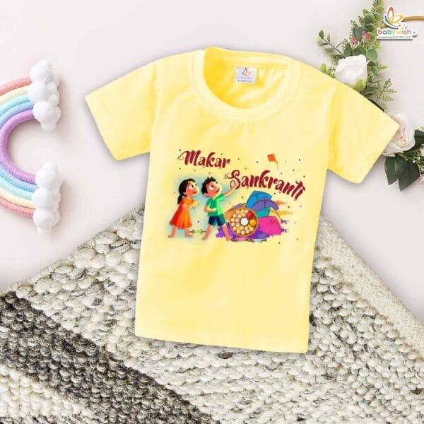 Makar Sankranti Til Gud Print My First Makar Sankranti Baby T-Shirt – Cute Newborn & Infant Festival Outfit | Makar Sankranti T-shirt for Baby Boys & Girls – Babywish - Image 3