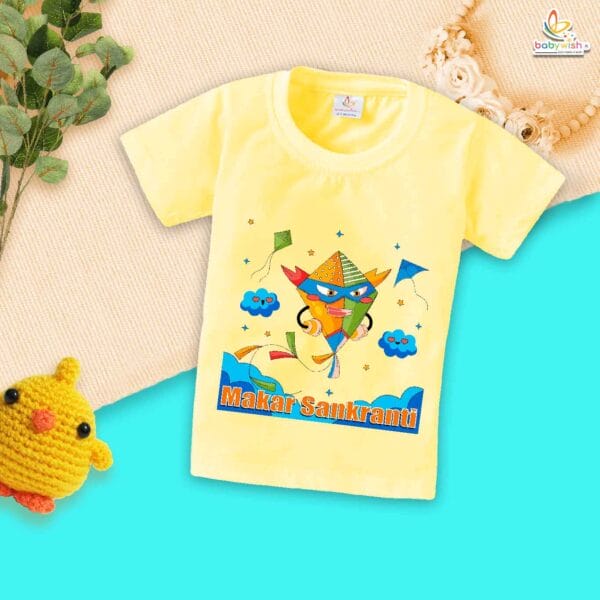 Makar Sankranti Super Kite My First Makar Sankranti Baby T-Shirt – Cute Newborn & Infant Festival Outfit | Makar Sankranti T-shirt for Baby Boys & Girls – Babywish - Image 4