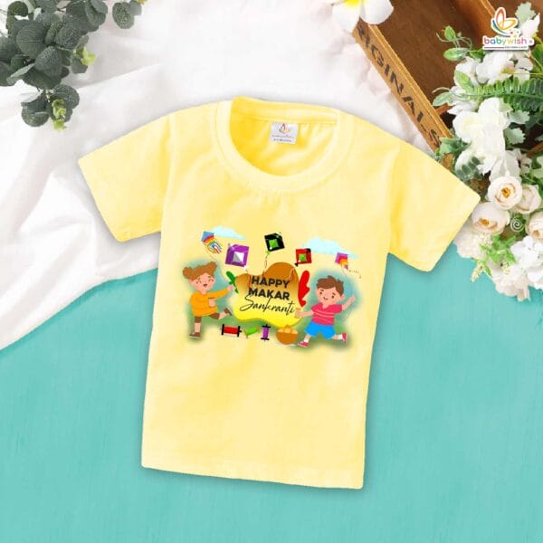 My First Makar Sankranti T-Shirt – "Makar Sankranti Kite Laddu Print" Baby T-Shirt for Boys & Girls | Soft Baby Outfit for Newborn & Infant – Babywish - Image 4