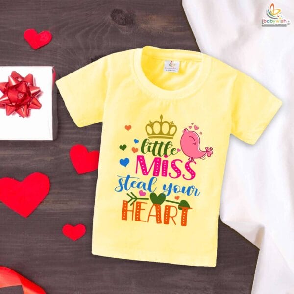 Little Miss Steal Your Heart Baby Girl T-Shirt – My First Valentine’s Day Outfit | Cute Valentine’s Day T-Shirt for Infant & Toddler Girls | Soft Baby Clothes – Babywish - Image 4