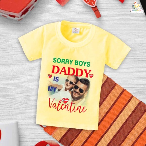 Sorry Boys, Daddy Is Mine Baby T-Shirt – My First Valentine’s Day Outfit for Baby Girls | Cute Valentine’s Day T-Shirt for Newborn & Infant | Soft Baby Clothes – Babywish - Image 4
