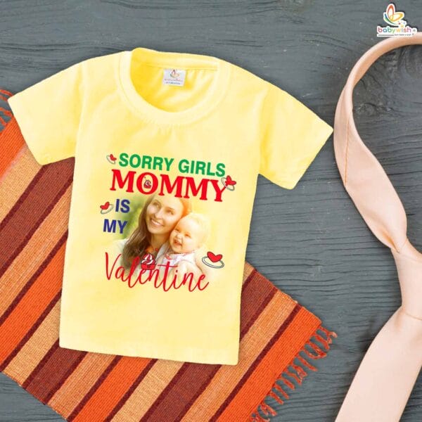 Sorry Girls, Mommy Is Mine Baby Boy T-Shirt – My First Valentine’s Day Outfit for Newborn & Infant Boys | Cute Valentine’s Day T-Shirt – Babywish - Image 4