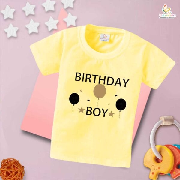 Birthday Boy T-Shirt with Balloons – My First Birthday Shirt for Baby Boys | Cute 1st Birthday Outfit & Party Tee with Air Balloon Theme by Babywish - Image 4