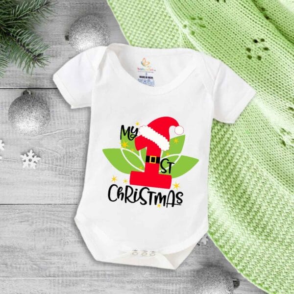 Babywish Christmas Romper Clothes My First Merry Christmas Bodysuits Berry Theme Christmas Print - Image 5