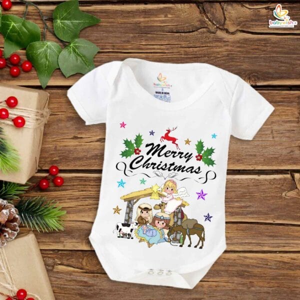 Babywish Christmas Romper Clothes My First Merry Christmas Bodysuits Merry Christmas Party With Animal - Image 5