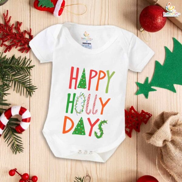 Babywish Christmas Romper Clothes My First Merry Christmas Bodysuits Happy Holly Days on Christmas - Image 5