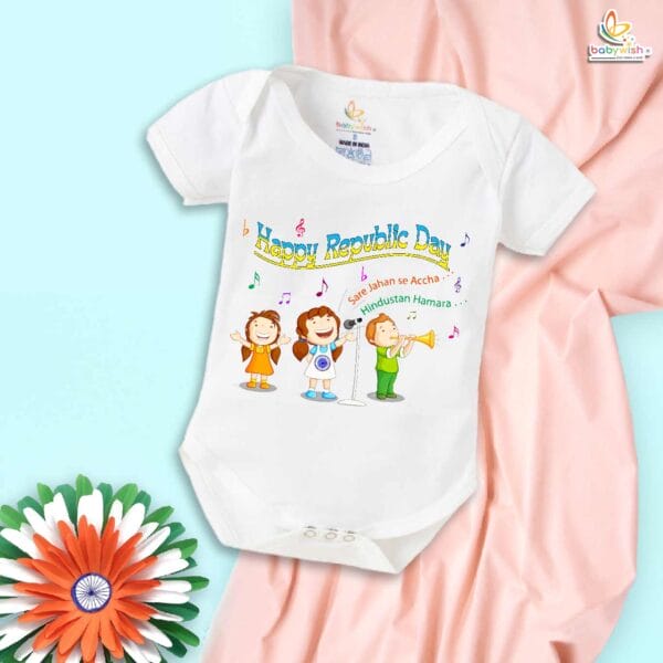 My First Republic Day Romper | Saare Jahan Se Accha Hindustan Hamara Baby Bodysuit | Happy Republic Day Outfit for Boys & Girls – Babywish - Image 5
