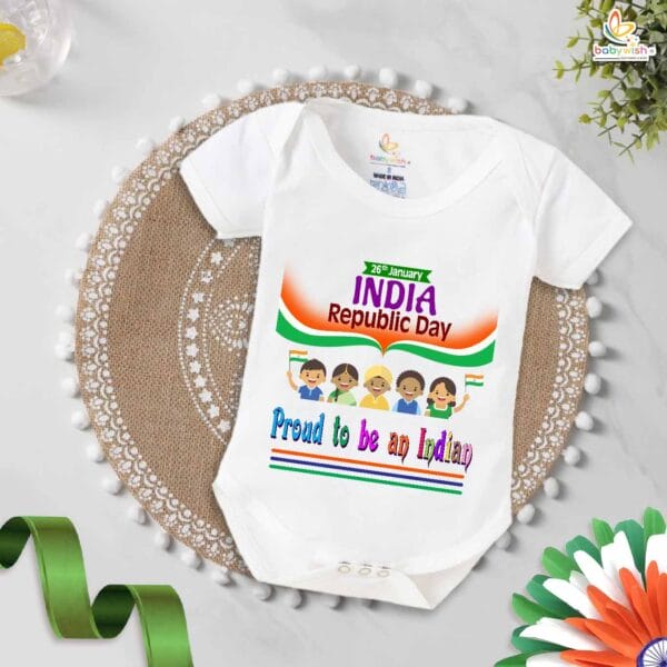 My First Republic Day Romper | 26th January Republic Day Bodysuit | Proud To Be An Indian Baby Outfit | Republic Day Baby Clothes | Babywish - Image 5