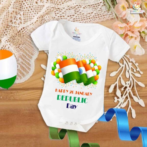 My First Republic Day Romper | Happy 26th January Bodysuit for Babies | Republic Day Outfit for Infants | Patriotic Baby Clothes | Babywish - Image 5