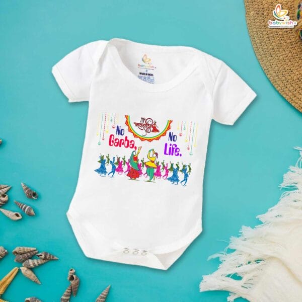 Babywish Baby Navratri Romper Bodysuit My First Dussehra No Garba No Dance - Image 5