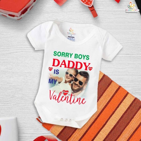 Sorry Boys, Daddy’s Mine Valentine’s Day Baby Romper – My First Valentine’s Day Bodysuit for Infant & Newborn Girls | Cute Baby Girl Valentine Outfit – Babywish - Image 5