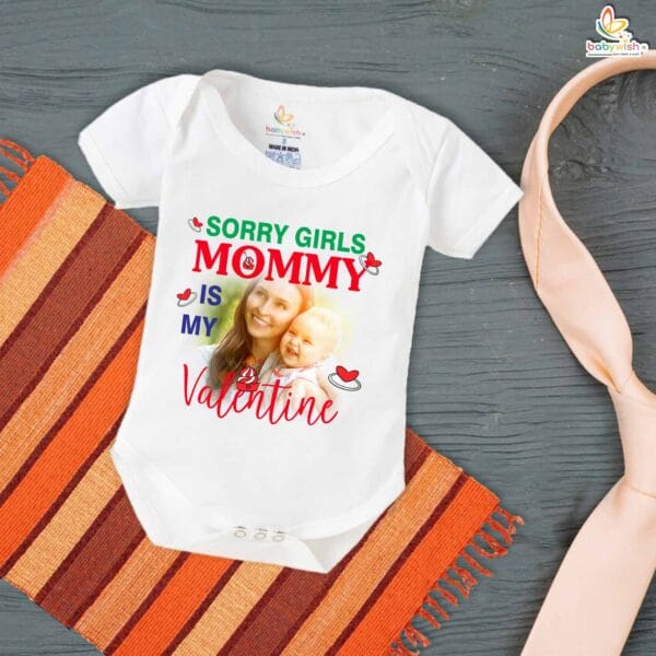 Sorry Girls, Mommy’s Mine Baby Boy Romper – My First Valentine’s Day Bodysuit for Newborn & Infant Boys | Cute Valentine’s Day Baby Outfit – Babywish - Image 5