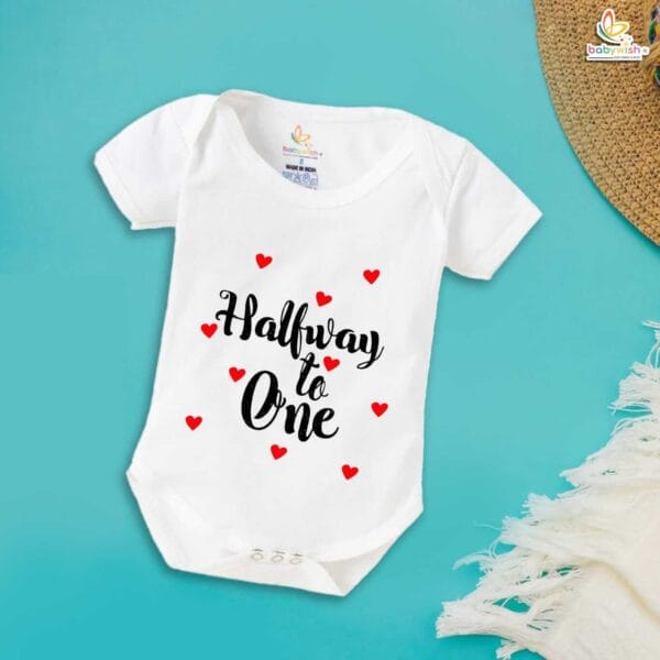 Baby My First Half Birthday Romper – Cute Baby Bodysuit for 6 Month Old | Halfway to One Outfit for Boys & Girls by Babywish - Image 5