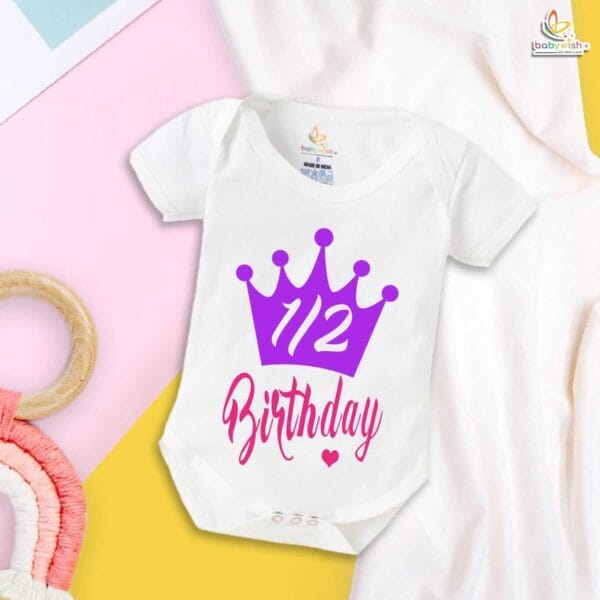 Babywish Half Birthday Romper Clothes My First Half Birthday Bodysuits 1/2 Birthday - Image 5