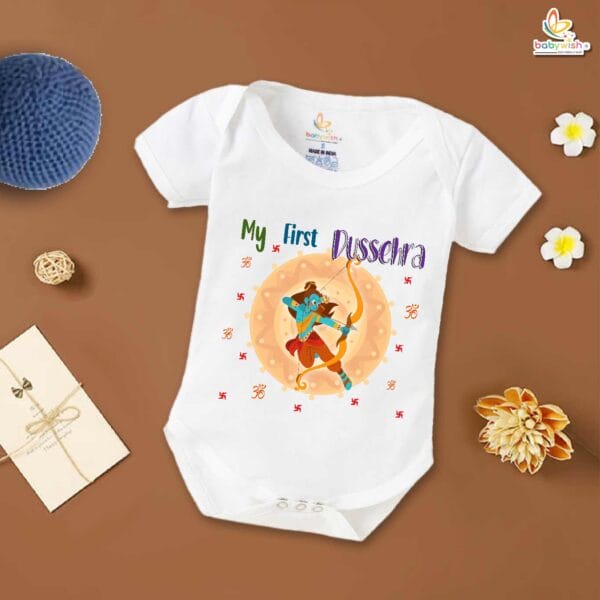 Babywish Baby Navratri Romper Bodysuit My First Dussehra Shubh Dusshera - Image 5