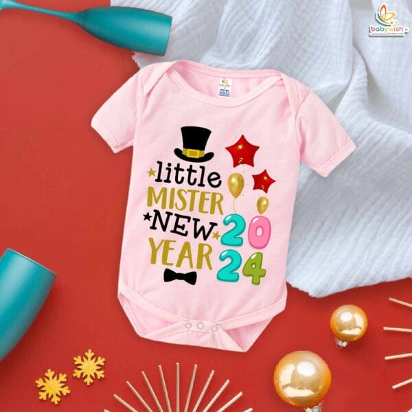 Babywish New Year Romper Clothes My First New Year Bodysuits Little Mister New Year - Image 4