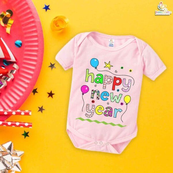 Babywish New Year Romper Clothes My First New Year Bodysuits Happy New Year Balloon Print - Image 4