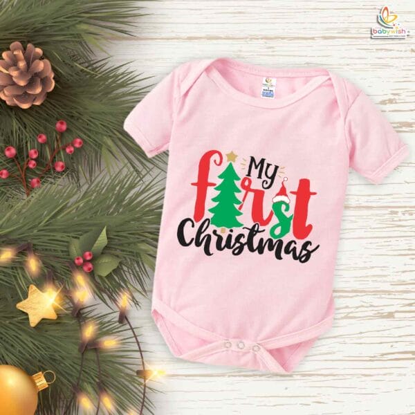 Babywish Christmas Romper Clothes My First Merry Christmas Bodysuits First Christmas day theme Design - Image 4