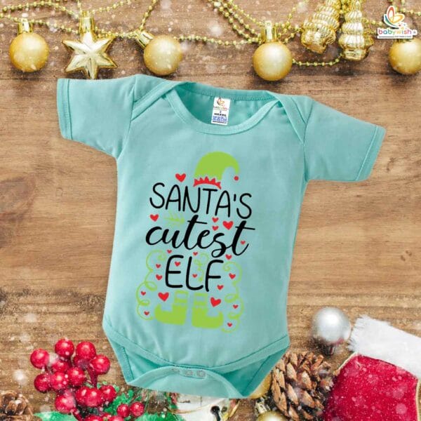 Babywish Christmas Romper Clothes My First Merry Christmas Bodysuits Christmas Santa Elf Print - Image 3