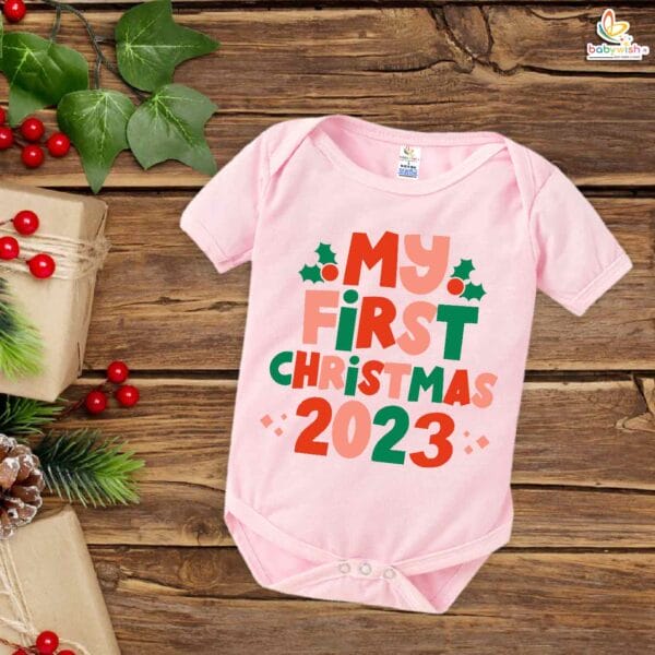 Babywish Christmas Romper Clothes My First Merry Christmas Bodysuits My First Christmas in 2024 - Image 4
