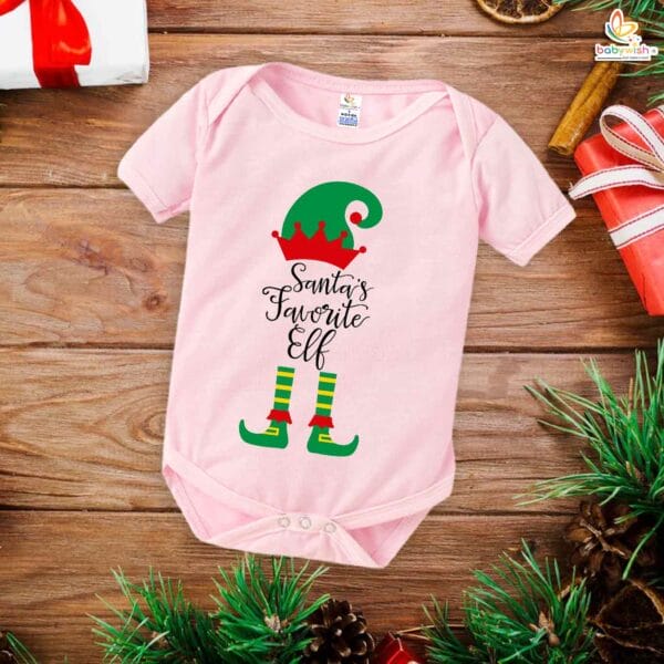 Babywish Christmas Romper Clothes My First Merry Christmas Bodysuits Santa Favorite Elf Christmas - Image 4