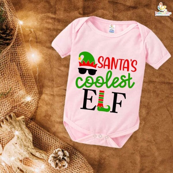 Babywish Christmas Romper Clothes My First Merry Christmas Bodysuits Santa's Coolest Elf Christmas - Image 4