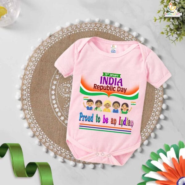 My First Republic Day Romper | 26th January Republic Day Bodysuit | Proud To Be An Indian Baby Outfit | Republic Day Baby Clothes | Babywish - Image 3