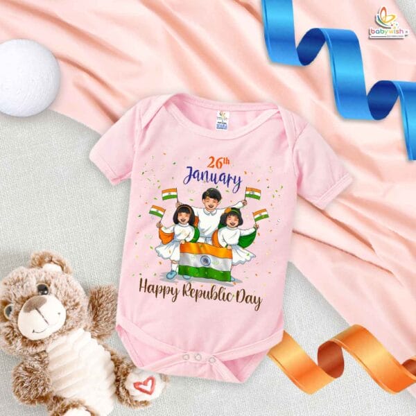 My First Republic Day Romper | 26th January Happy Republic Day Bodysuit | Group Dance Baby Outfit | Patriotic Baby Clothes | Babywish - Image 3