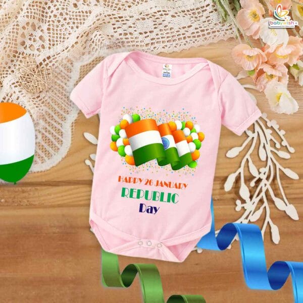My First Republic Day Romper | Happy 26th January Bodysuit for Babies | Republic Day Outfit for Infants | Patriotic Baby Clothes | Babywish - Image 3
